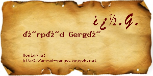Árpád Gergő névjegykártya