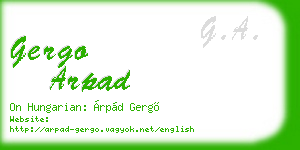 gergo arpad business card